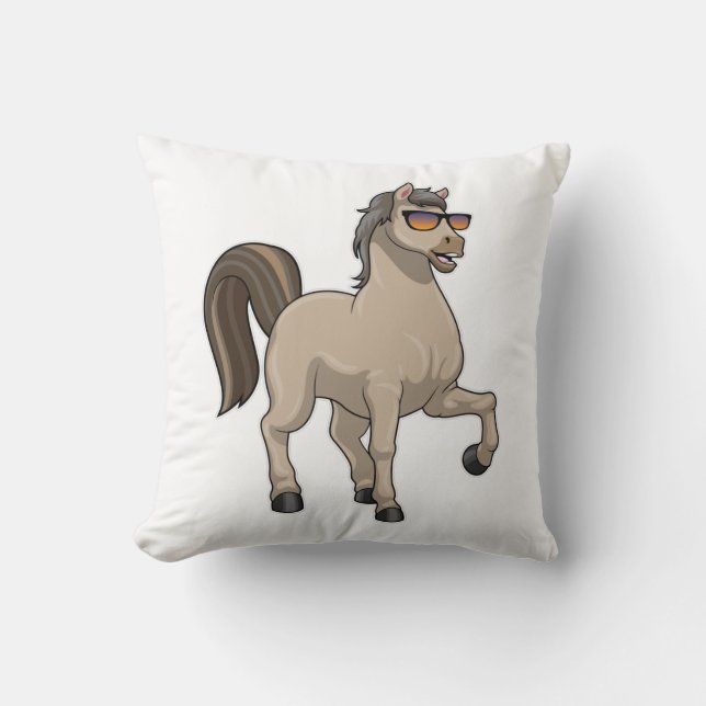 Coussin Cheval avec lunettes de soleil (Recto)