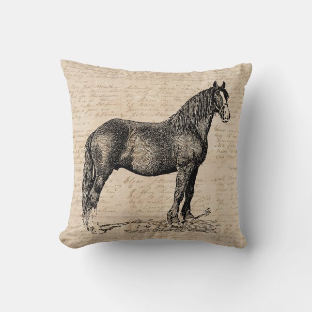Coussin Cheval avec papier de script (Recto)