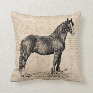 Coussin Cheval avec papier de script