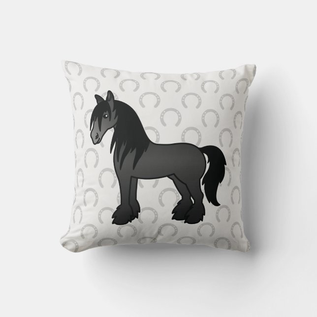 Coussin Cheval Black Gypsy Vanner / Shire / Clydesdale (Recto)