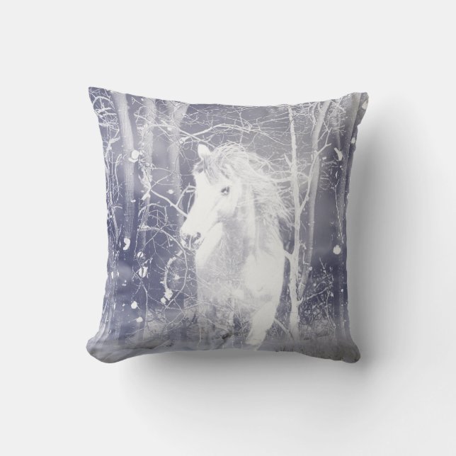 Coussin Cheval blanc éclatant (Recto)