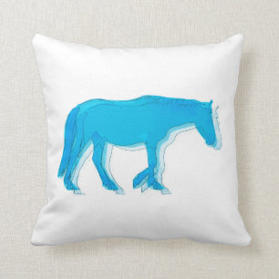 Coussin Cheval bleu