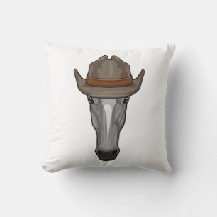Coussin Cheval comme Cowboy avec Casquette