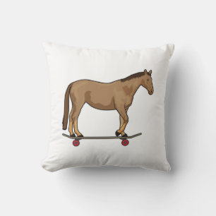 Coussin Cheval comme patineur sur skateboard
