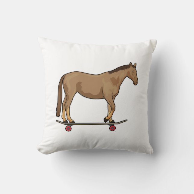 Coussin Cheval comme patineur sur skateboard (Recto)
