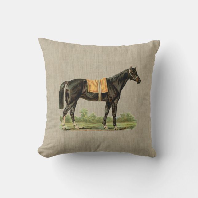 Coussin Cheval Course Derby Equestre Equine Animal (Recto)