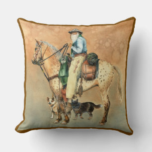Coussin Cheval Cowboy et Appaloosa avec Dogies