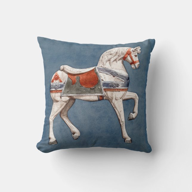 Coussin Cheval de carrousel par Henry Murphy  (Recto)
