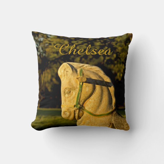 Coussin Cheval de châtaignes personnalisé (Recto)