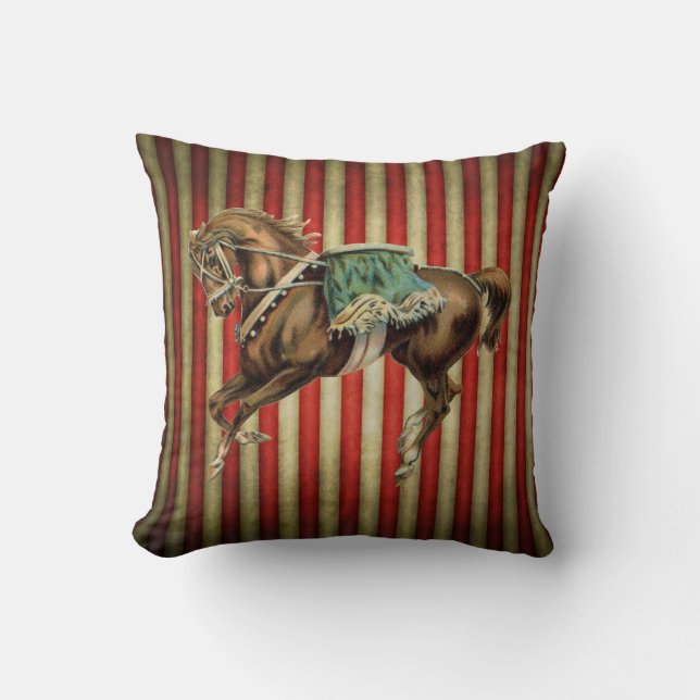 Coussin Cheval de cirque vintage (Recto)