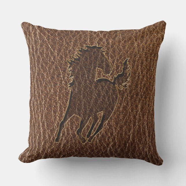 Coussin Cheval de cuir (Recto)