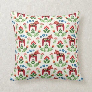 Coussin Cheval de Dala suédois Rouge