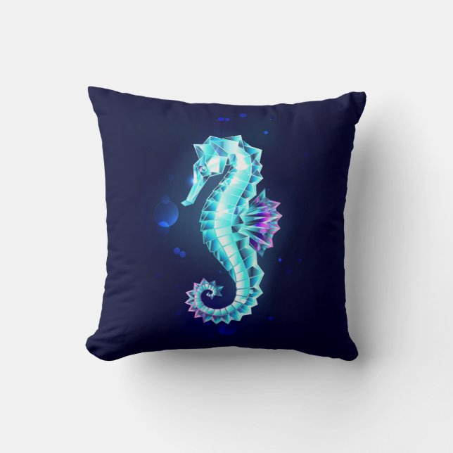 Coussin Cheval de mer de glace cristal sur Arrière - plan  (Recto)