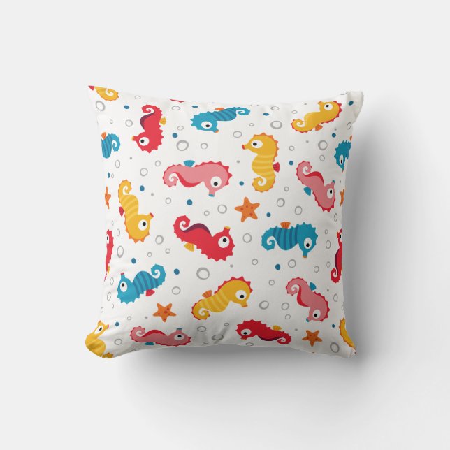 Coussin Cheval de mer motif sans couture (Recto)