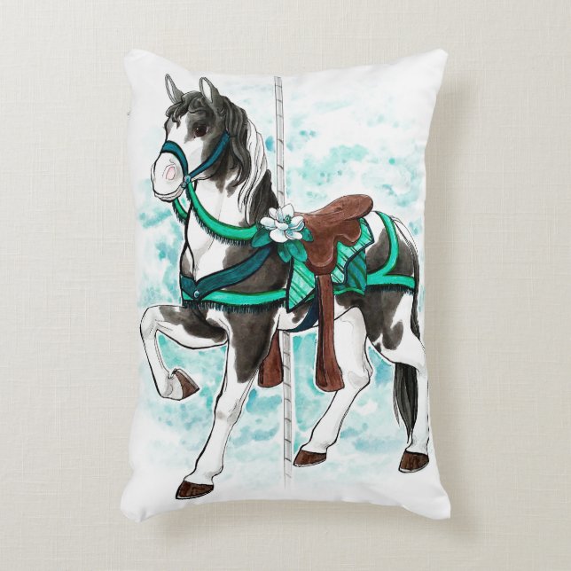 Coussin Cheval de Peinture Carousel (Devant(Vertical))