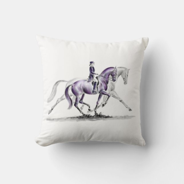 Coussin Cheval Dressage en Trot Piaffe (Recto)