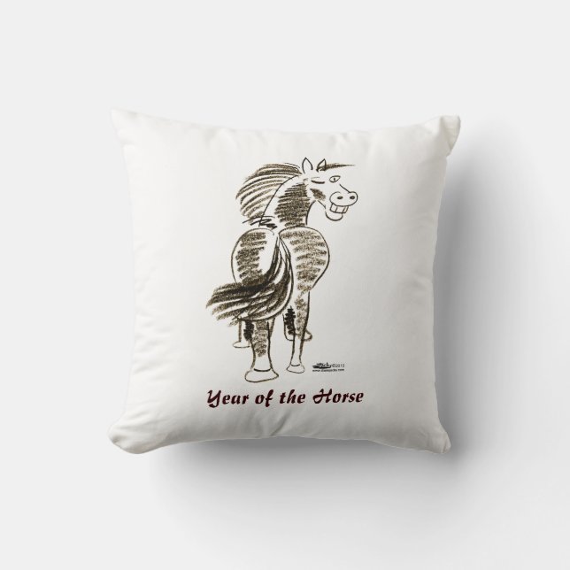 Coussin Cheval En Voie Bonne Chance ! (Recto)