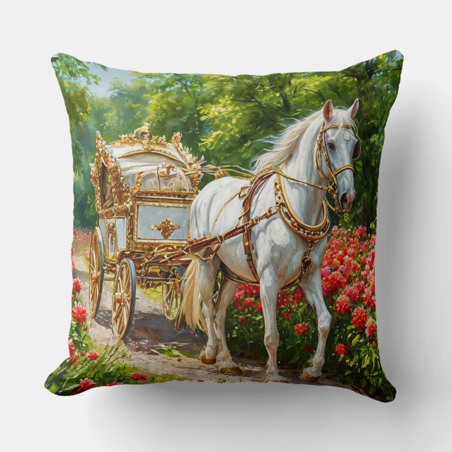 Coussin Cheval et Carrosse Élément Décoratif Classique Rom (Recto)