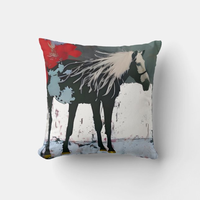 Coussin Cheval Floral (Recto)