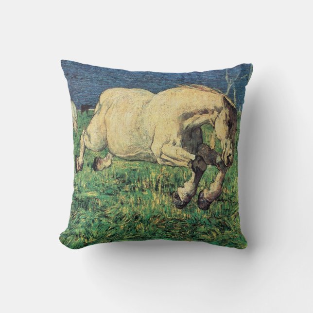 Coussin Cheval galopant de Giovanni Segantini, Art Vintage (Recto)