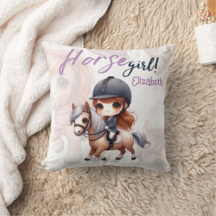 Coussin Cheval Girl Dressage Personnalisé