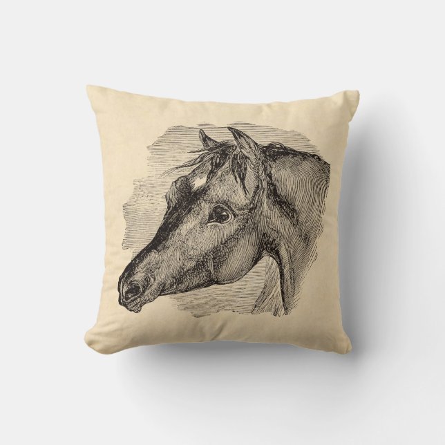 Coussin Cheval intelligent vintage sur le modèle de (Recto)