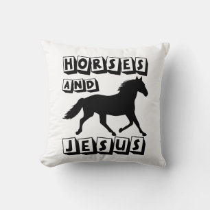 Coussin Cheval & Jésus Christian Western Country Chrétien