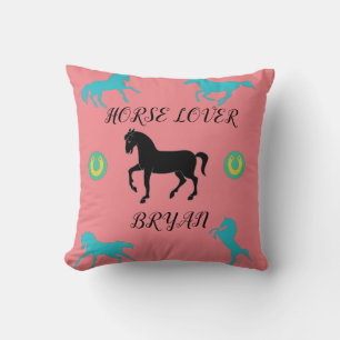Coussin Cheval Lover lance l'oreiller avec nom personnalis