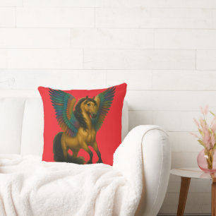 Coussin Cheval Magnifique Avec des Ailes Spectaculaires