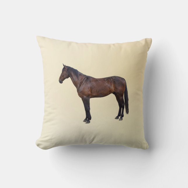 Coussin Cheval Morgan de Profil (Recto)