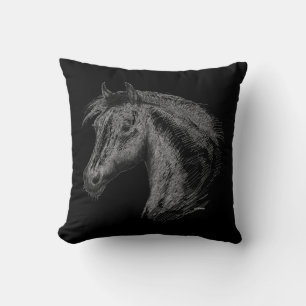 Coussin Cheval : Noir