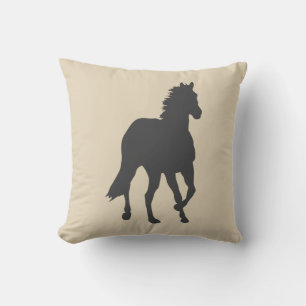 Coussin Cheval occidental équestre Poney Cowboy Brun Brun 
