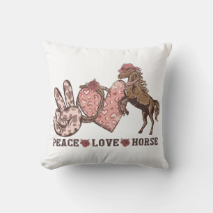 Coussin Cheval Peace Love