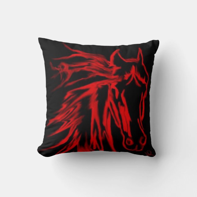 Coussin Cheval rustique animal minimal simple (Recto)