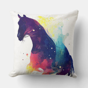 Coussin Cheval Sauvage Nature Animaux Couleurs Art Peintur