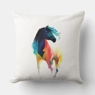 Coussin Cheval Sauvage Nature Animaux Couleurs Art Peintur