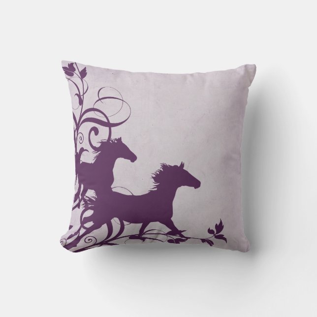 Coussin Cheval sauvage pourpre (Recto)