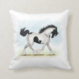 Coussin Cheval Tobiano Gypsy Vanner