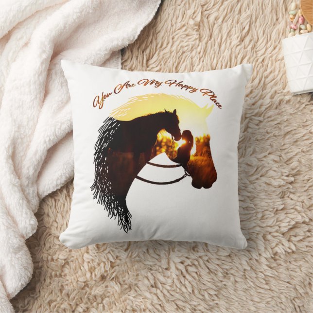 Coussin Cheval Tu Es Mon Endroit Heureux Cheval Lover Femm (Couverture)