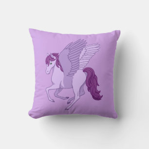 Coussin Cheval Volant Violet Pegasus