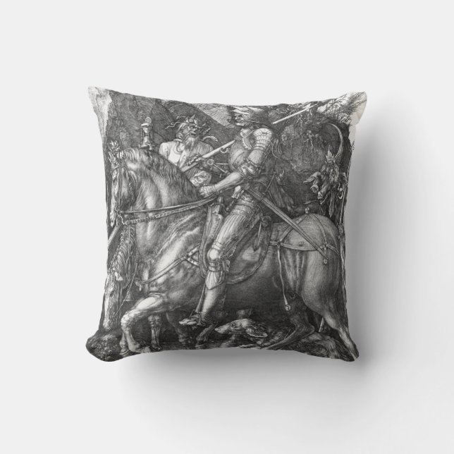 Coussin Chevalier, mort et le diable, 1513 (gravure) (Recto)