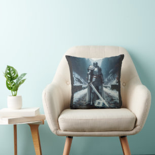 Coussin chevalier ou paladin en armure pleine assiette