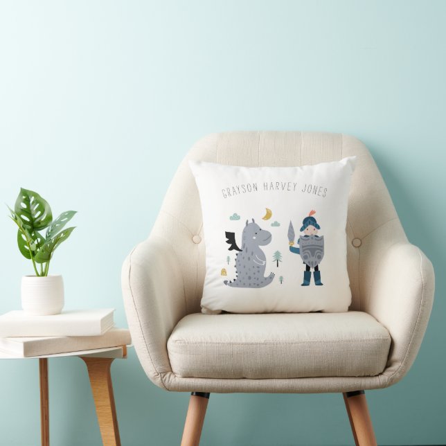 Coussin Chevaliers & Dragons Personnalisés (Chaise)