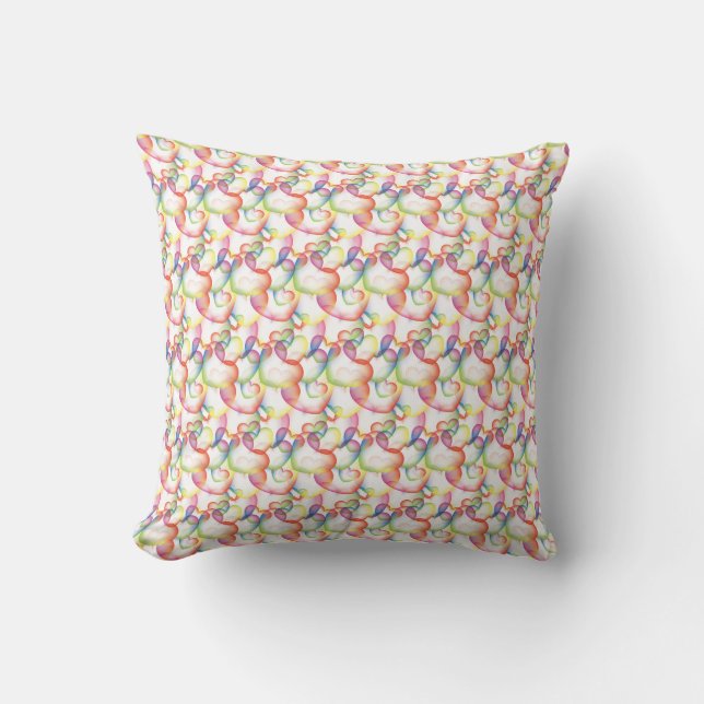 Coussin Chevauchement Abstrait Motif de coeur (Recto)