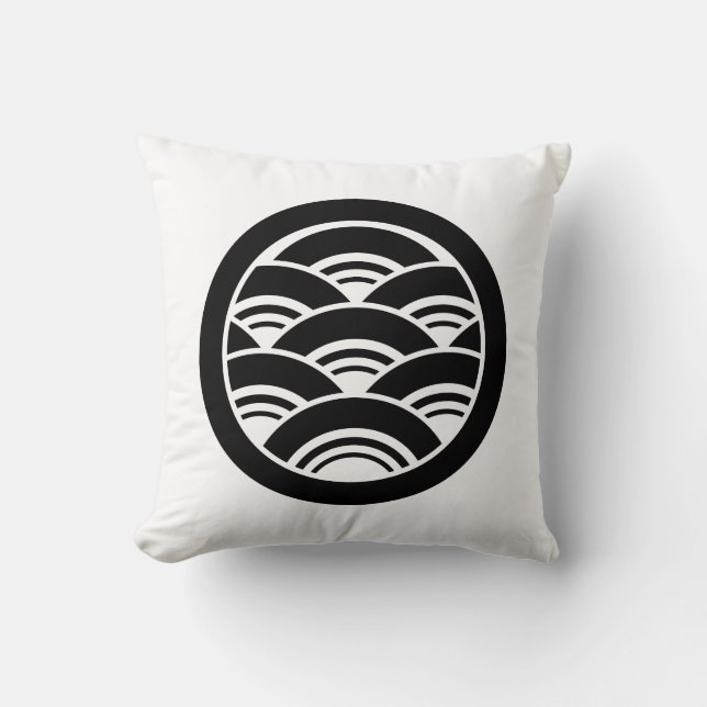 Coussin Chevauchement d'ondes en cercle (Recto)