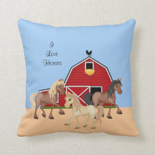 Coussin Chevaux à une ferme