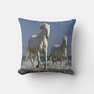 Coussin Chevaux blancs Nature animale Mode Jeu d'oreiller