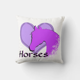 Coussin Chevaux de coeur III (violet)