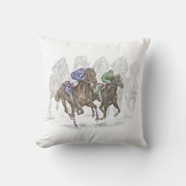 Coussin Chevaux de course à la galopante (Recto)