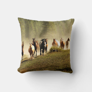 Coussin Chevaux de course dans le ranch du Montana